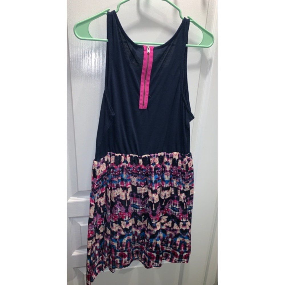 Pink and blue sleeveless dress